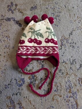 Kid's Knitted Cherry Hat